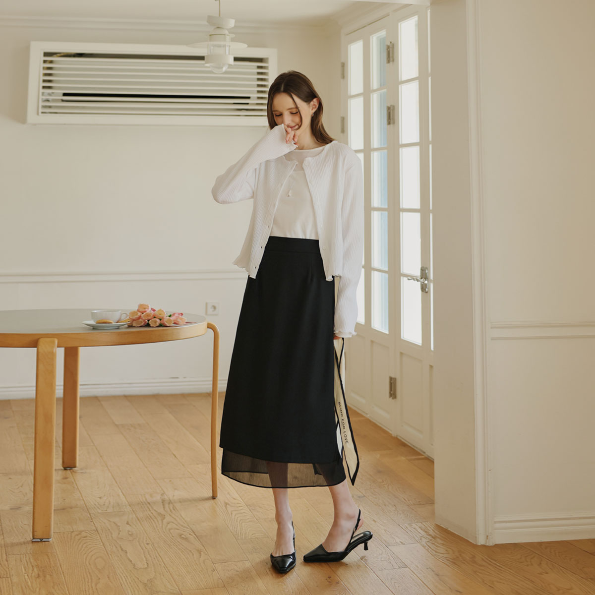 feminine layered skirt