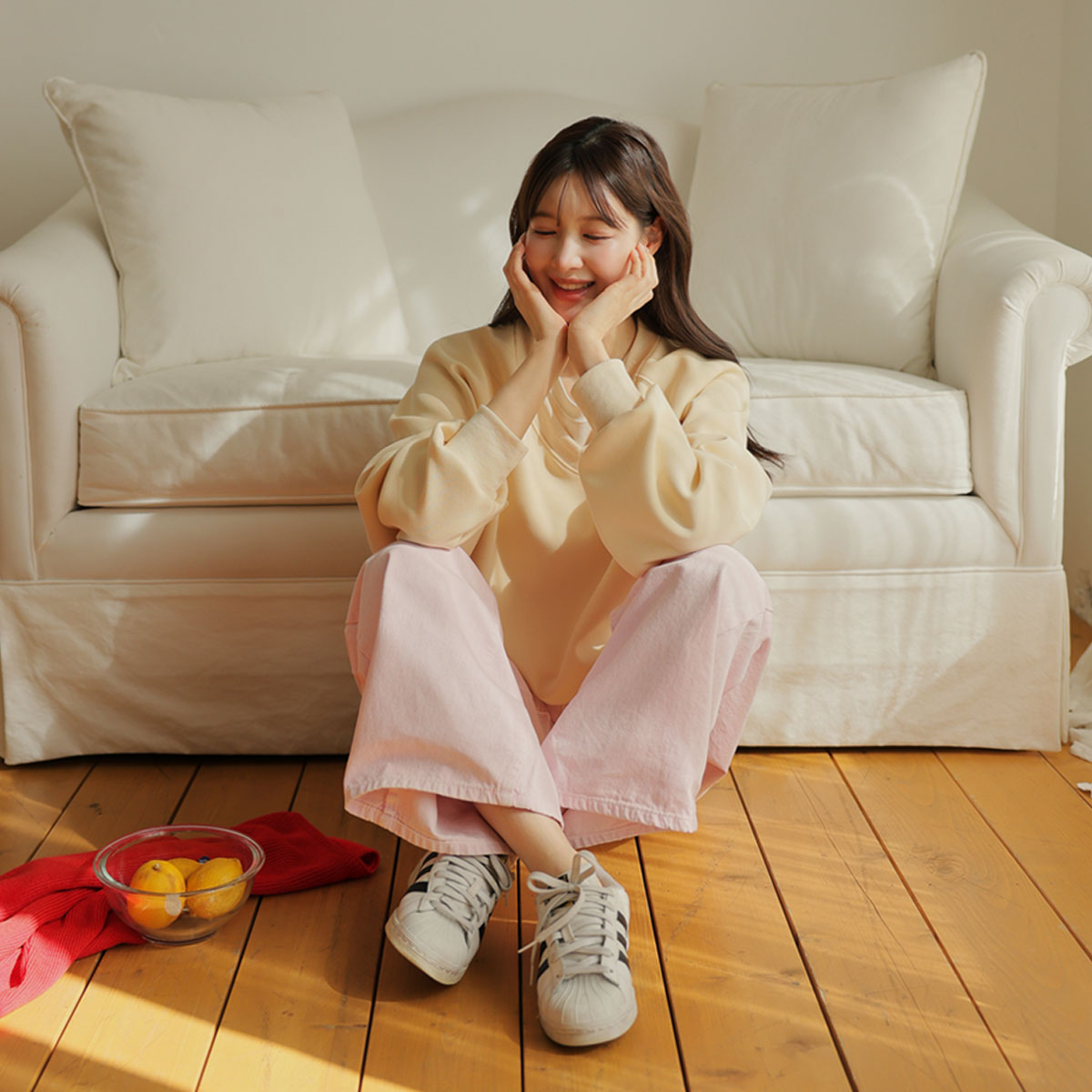 Sturdy Cotton Washed Wide Pants