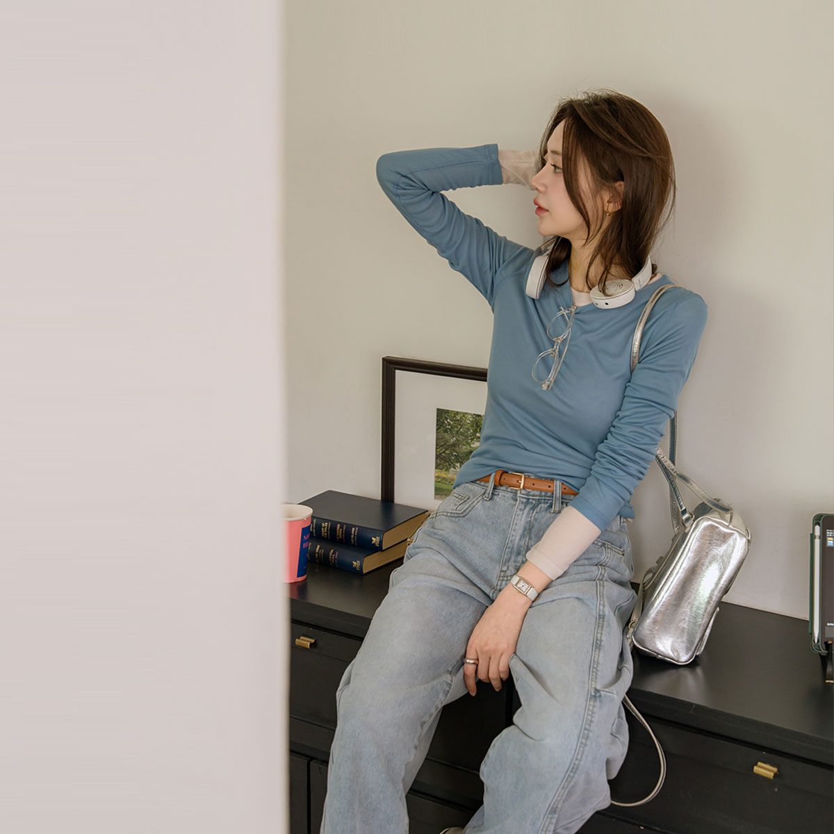 Slim Fit Lyocell Layered T-shirt