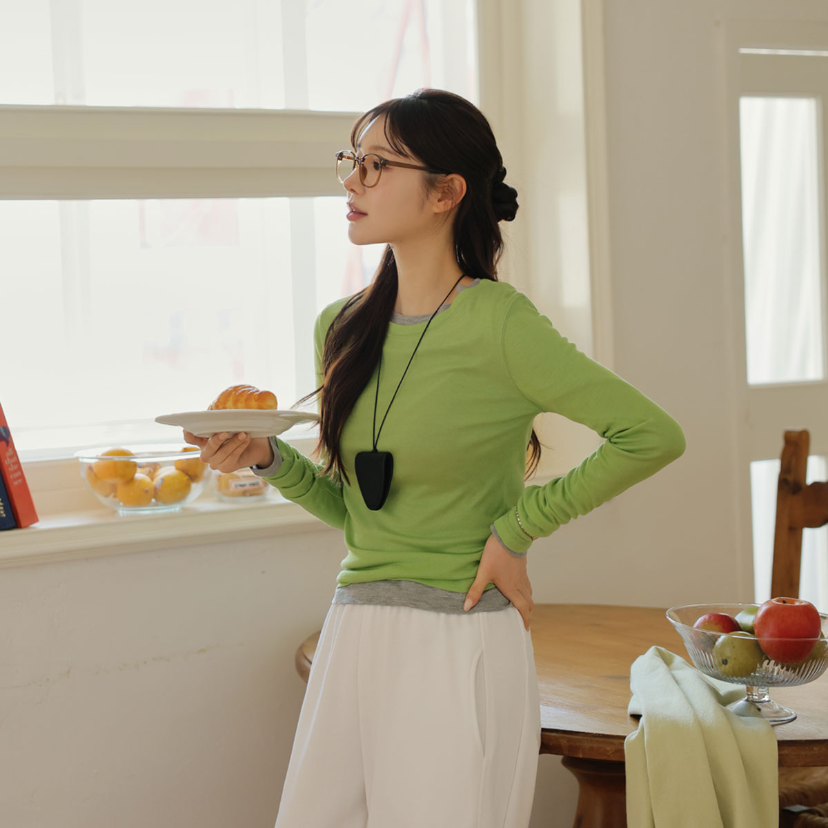 Slim Fit Lyocell Layered T-shirt