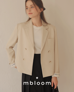 [Emblem] Lettering Bijo Double-button Jacket