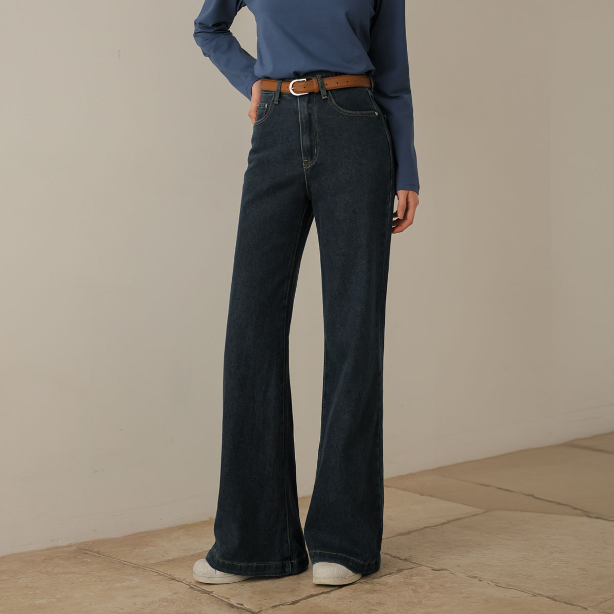 3TYPE Soft Lyocell Wide Bootcut Denim Pants