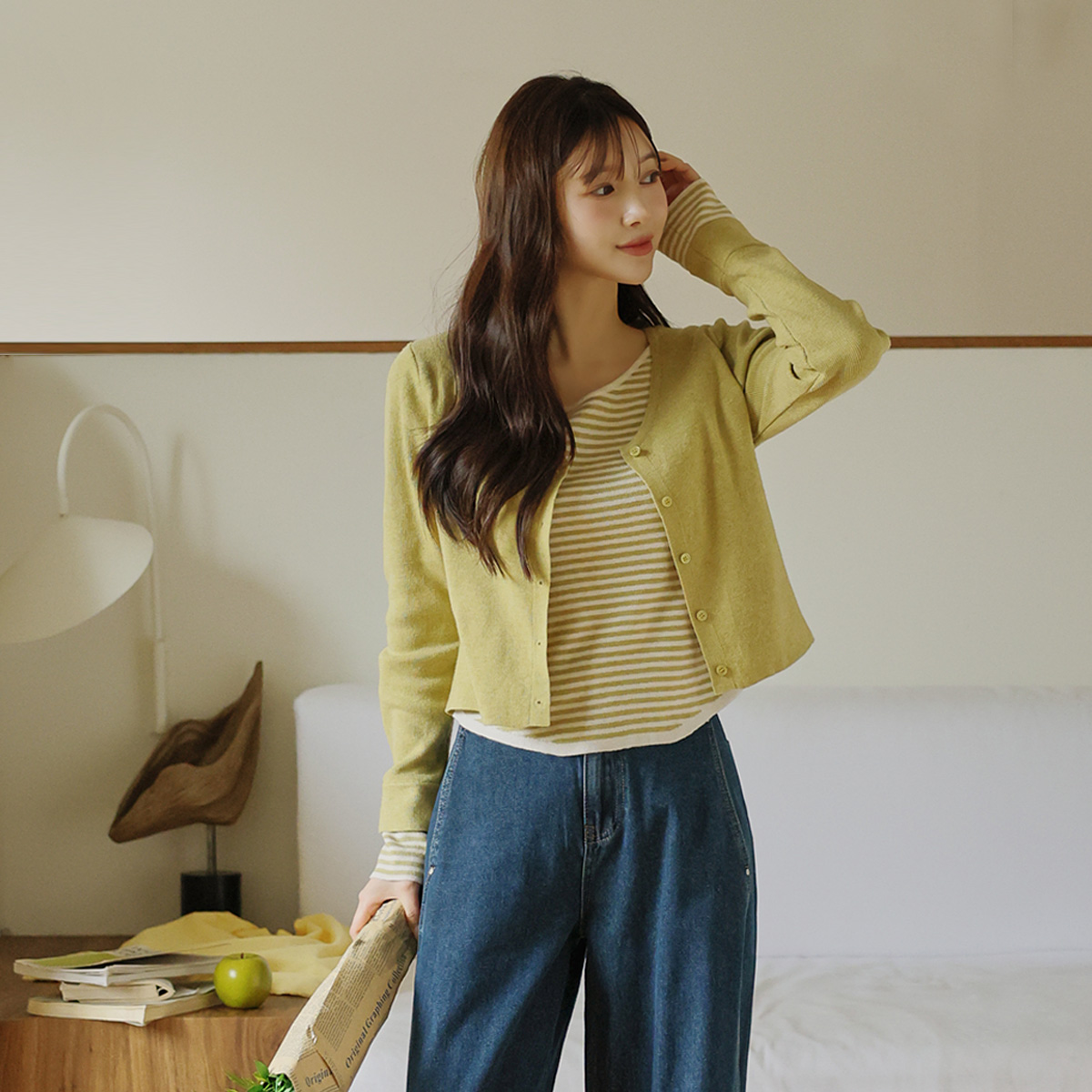 Color-block stripe double knit