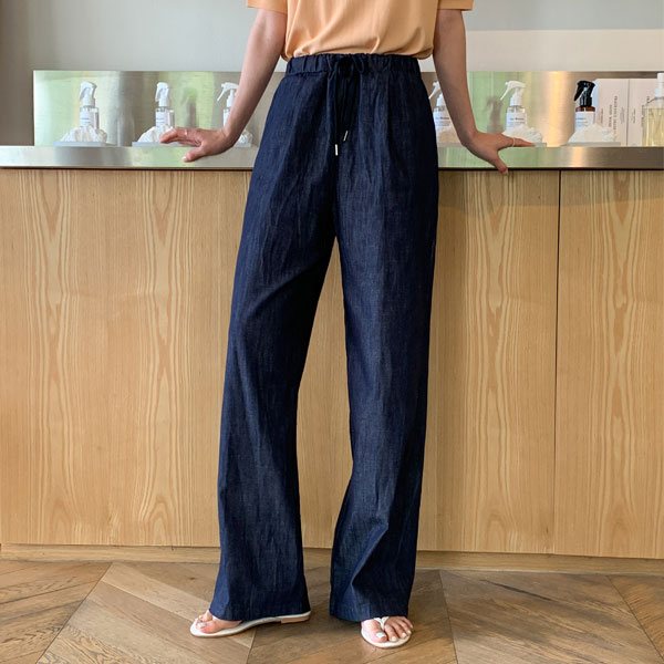 <b>[Limited Quantity SALE]</b> Code Non-Fade Banding Wide Raw Denim Pants