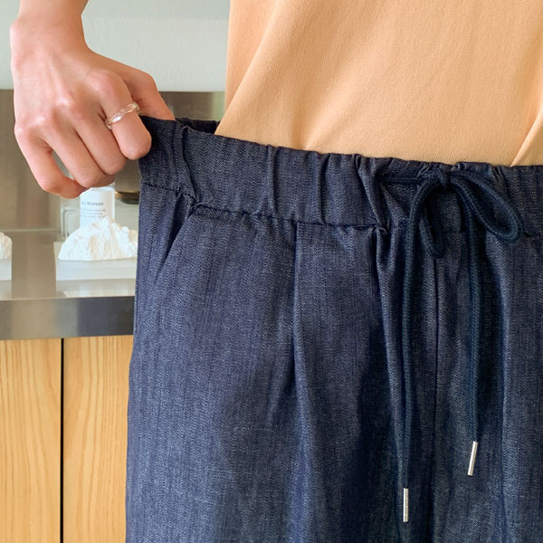 <b>[Limited Quantity SALE]</b> Code Non-Fade Banding Wide Raw Denim Pants