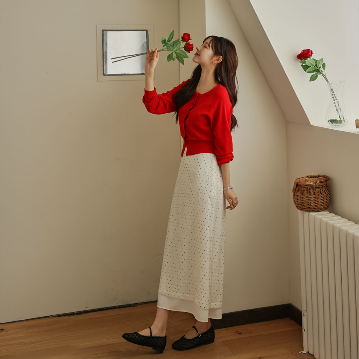 Double polka dot skirt