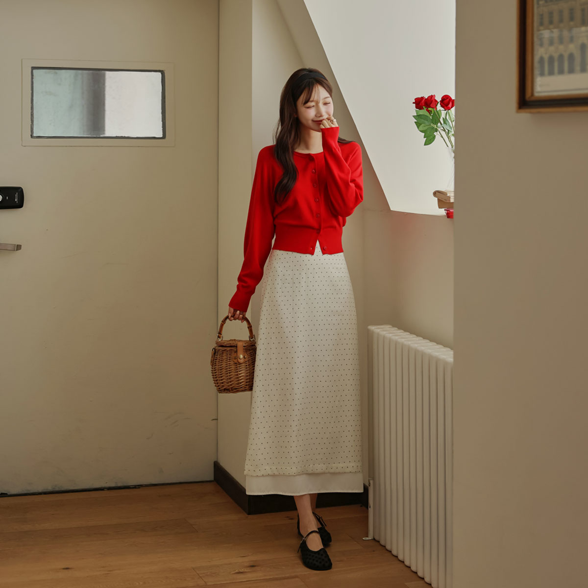 Double polka dot skirt