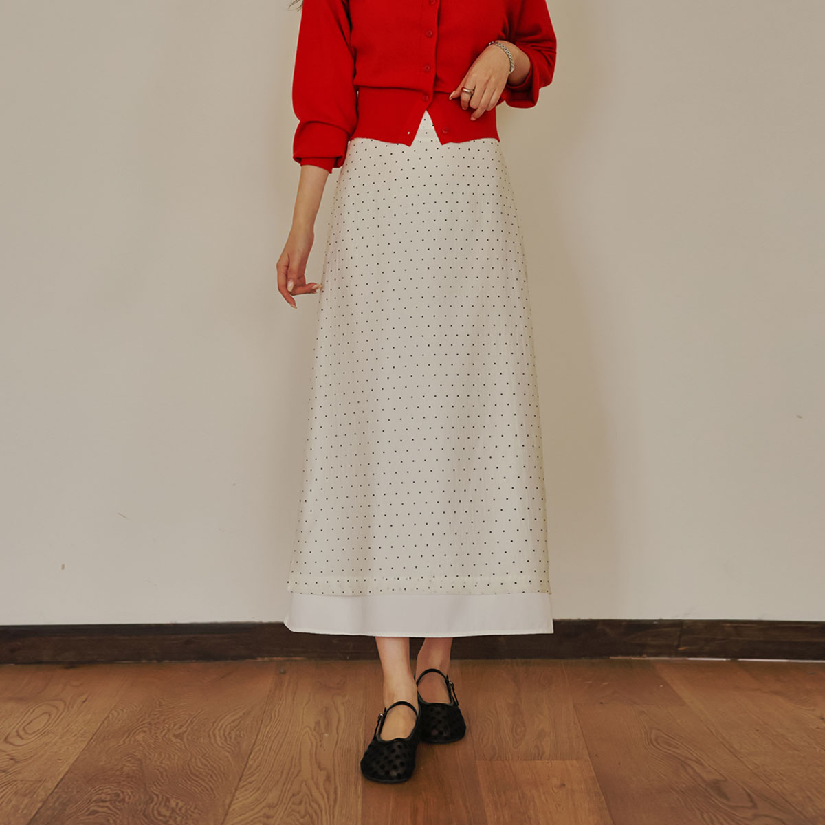 Double polka dot skirt