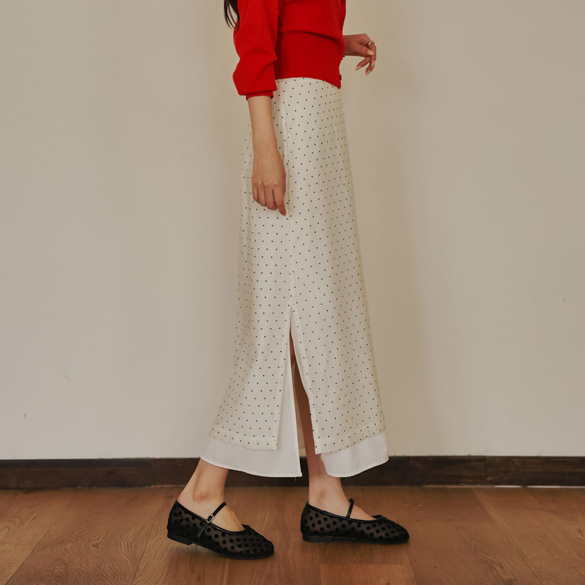 Double polka dot skirt