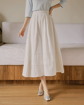 Lace pintuck tiered skirt