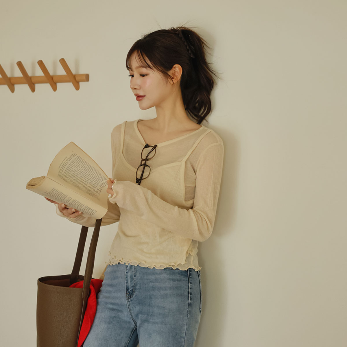 Bustier layered frill tee