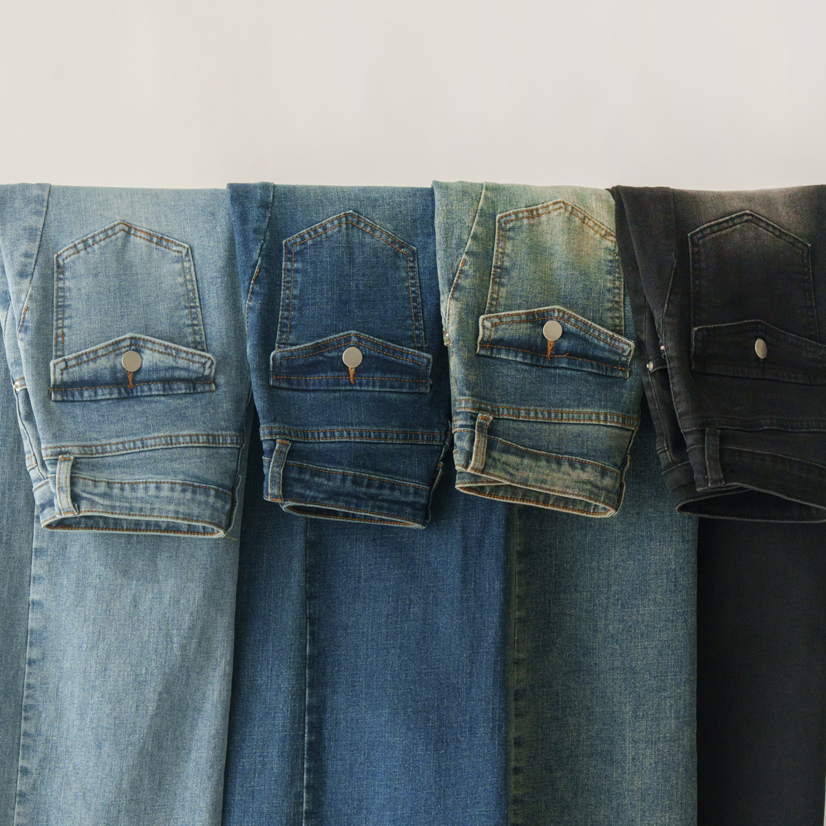 2-Type Triangle Cut Wide Bootcut Denim Pants