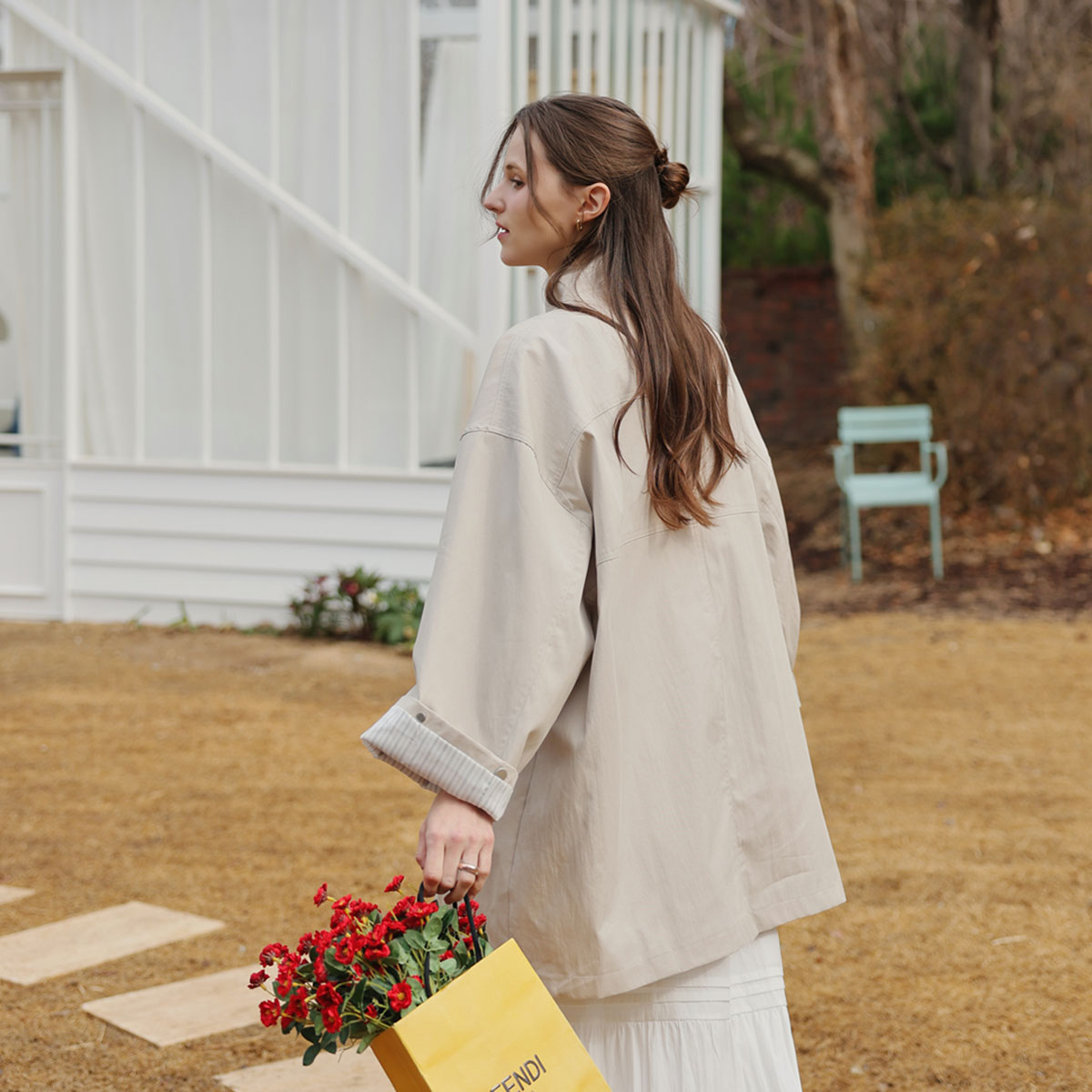 loose fit trench parka