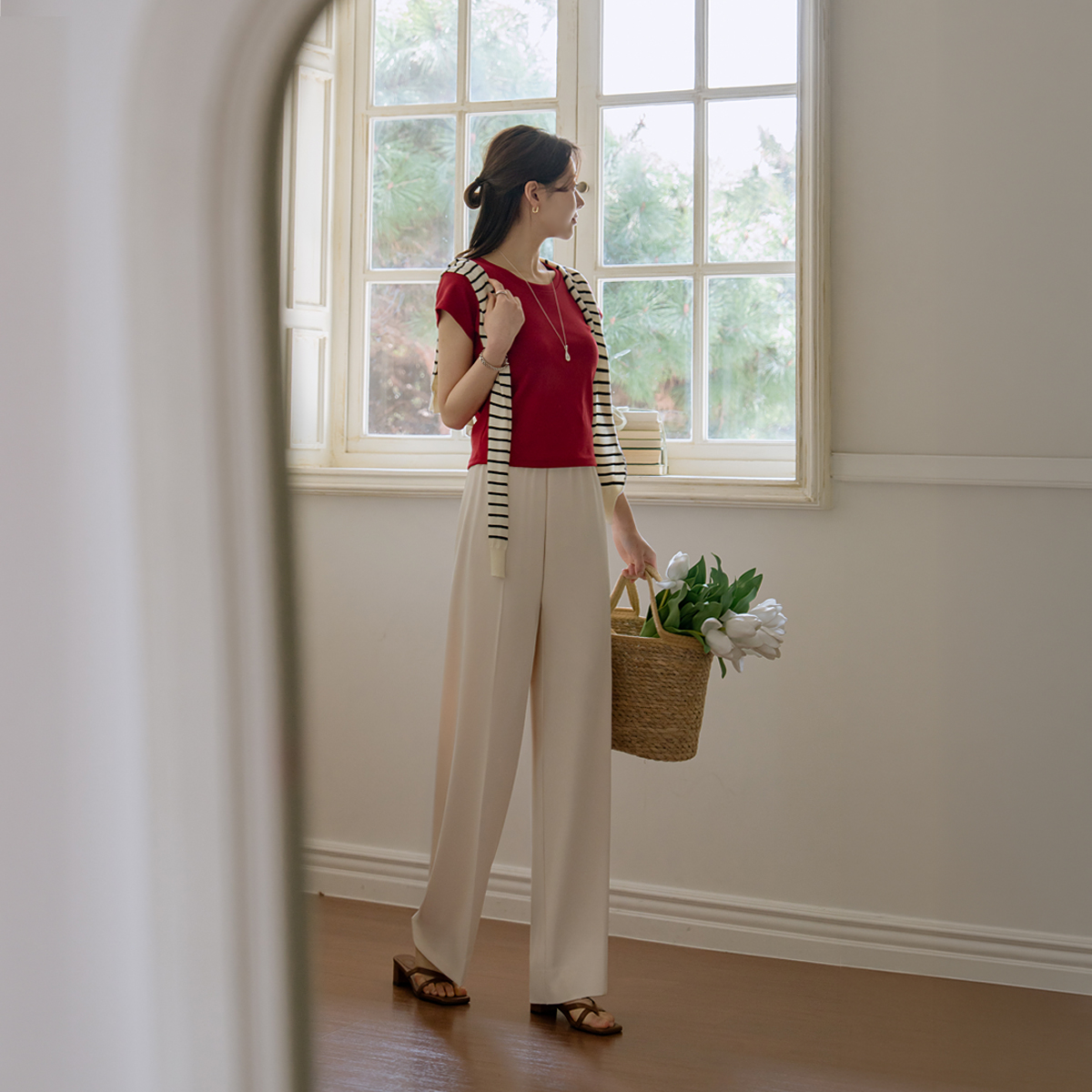 <b>[Made]</b> Wrinkle-Free Charsilket Novi Slacks