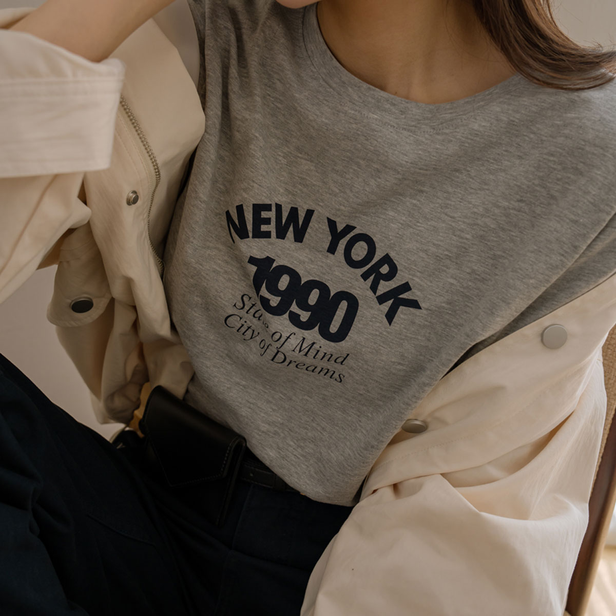 New York Lettering Spandex Short Sleeve T-shirt