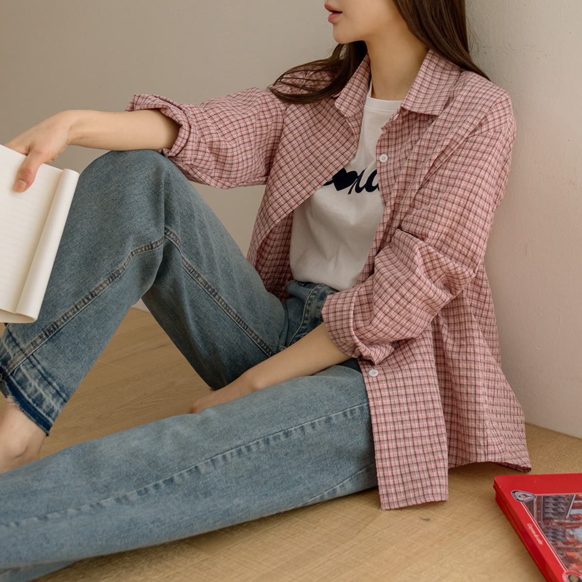 Retro-mood check shirt