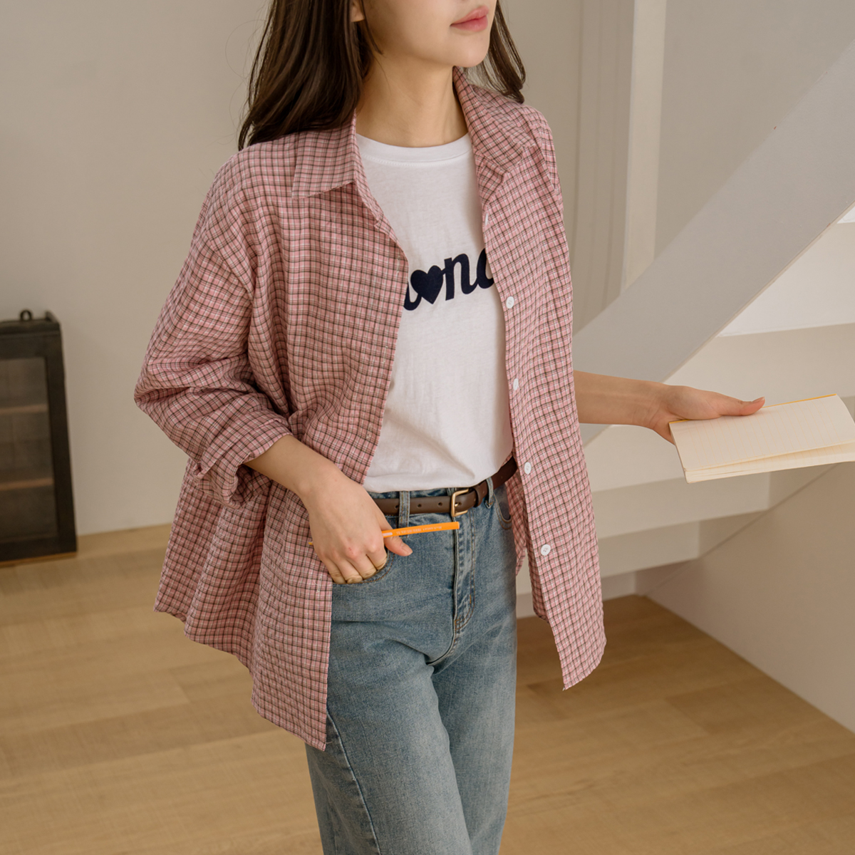Retro-mood check shirt