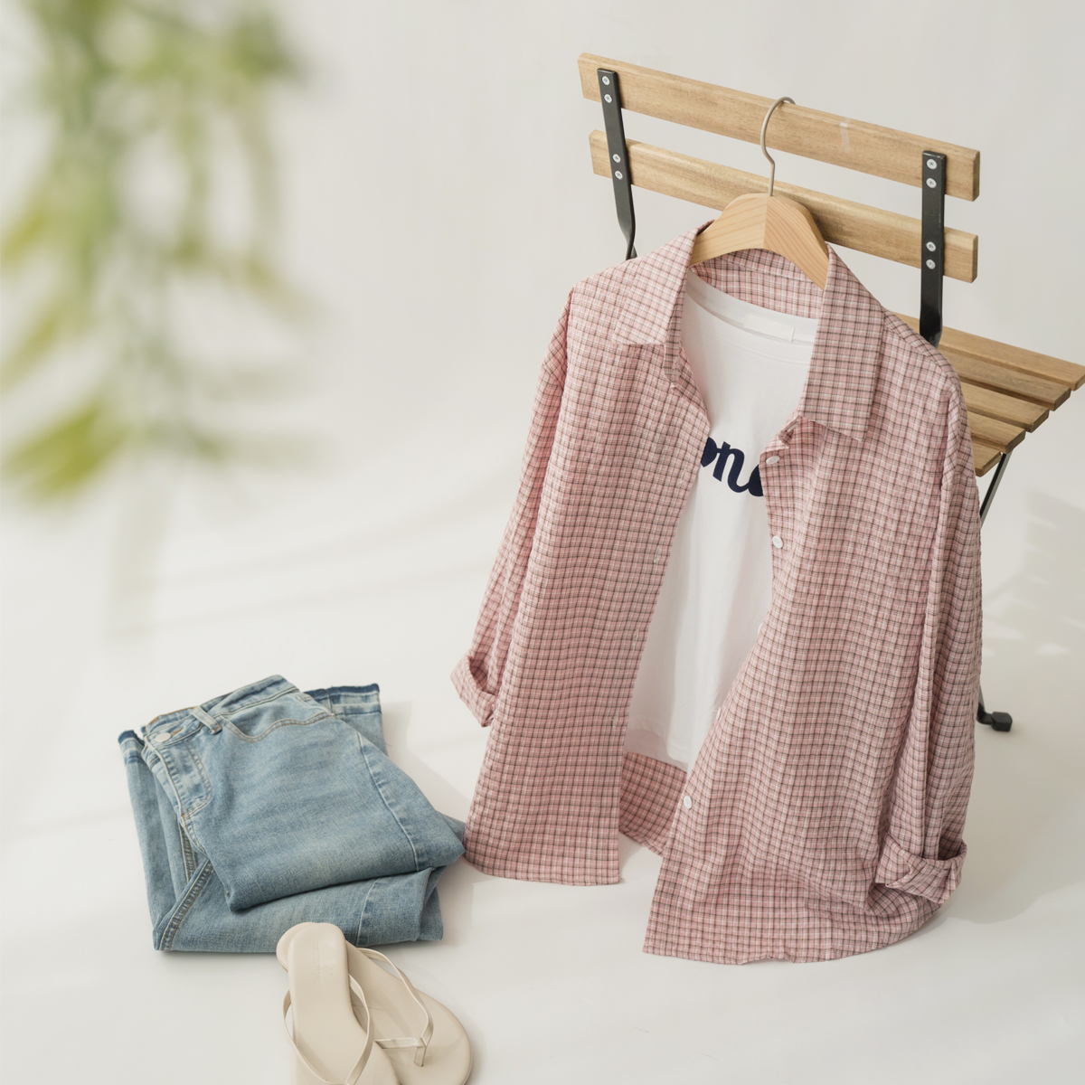 Retro-mood check shirt