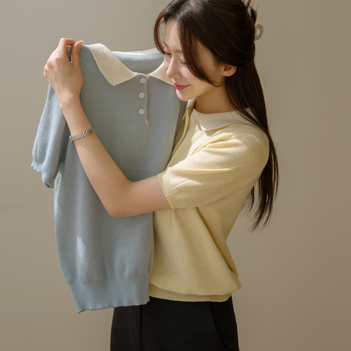 Mood Gemstone Pendant Collar Knit