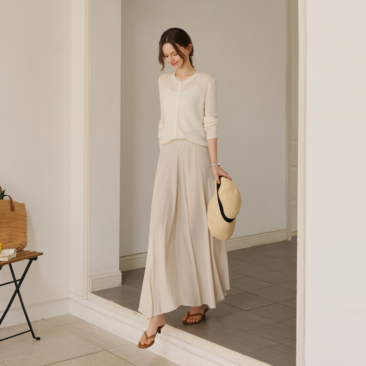 <b>[Made]</b> Grace Pleats Maxi Flare Skirt