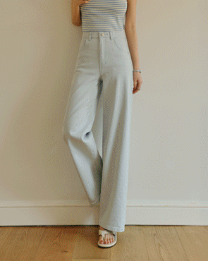 Pastel Semi-Wide Spandex Cotton Pants