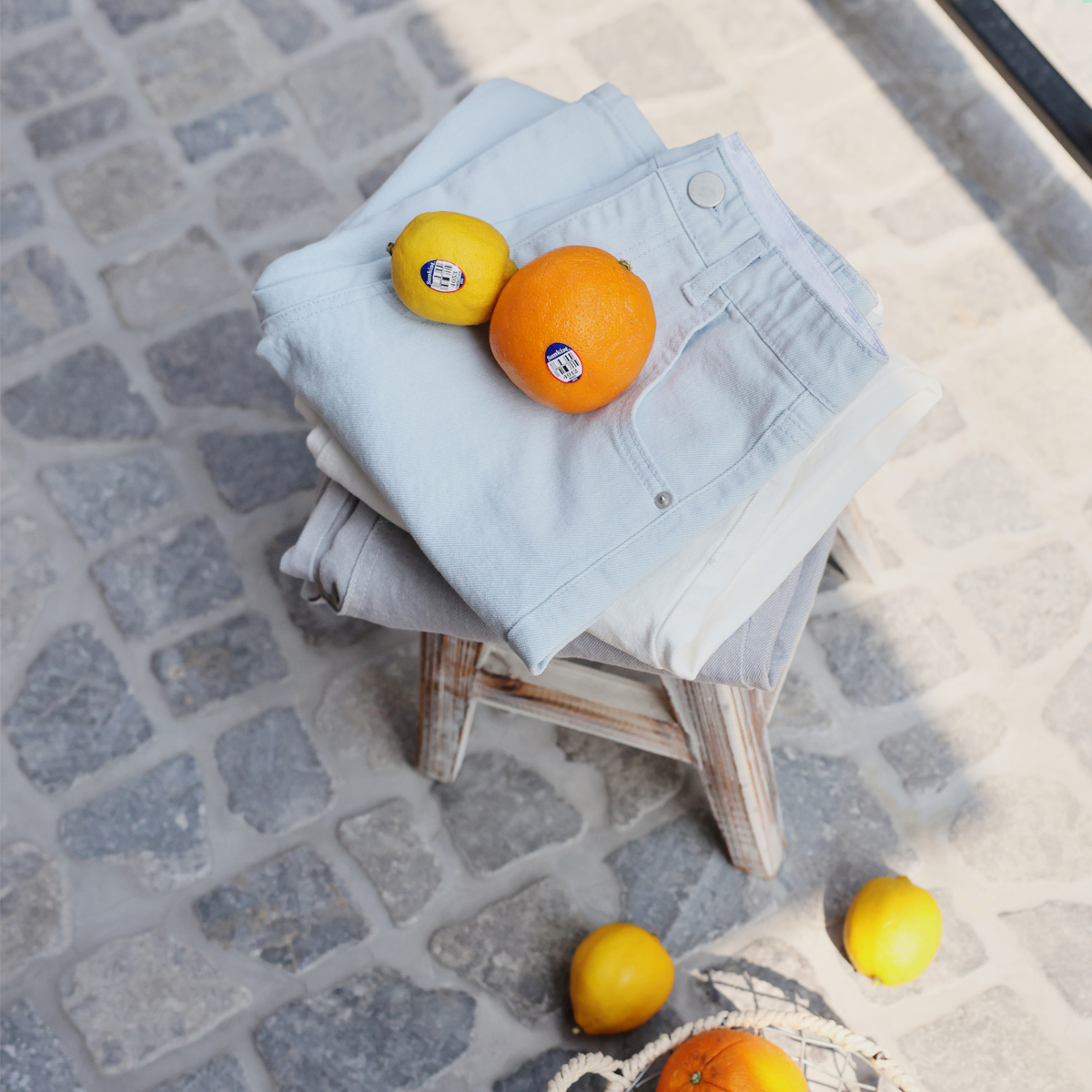 Pastel Semi-Wide Spandex Cotton Pants