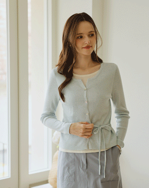 Layered strap color block knit