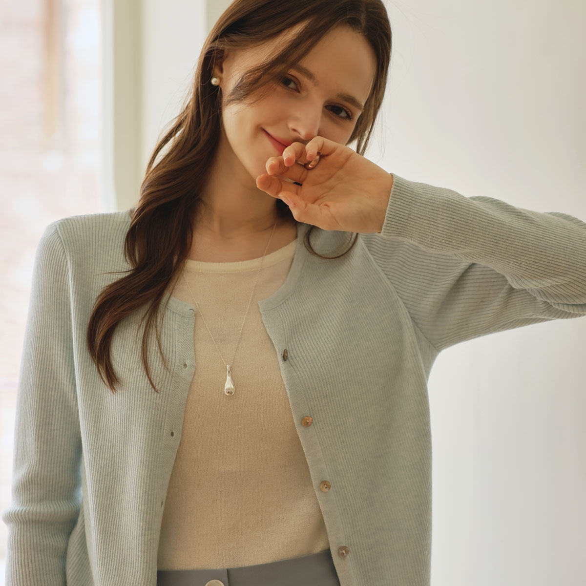 Layered strap color block knit