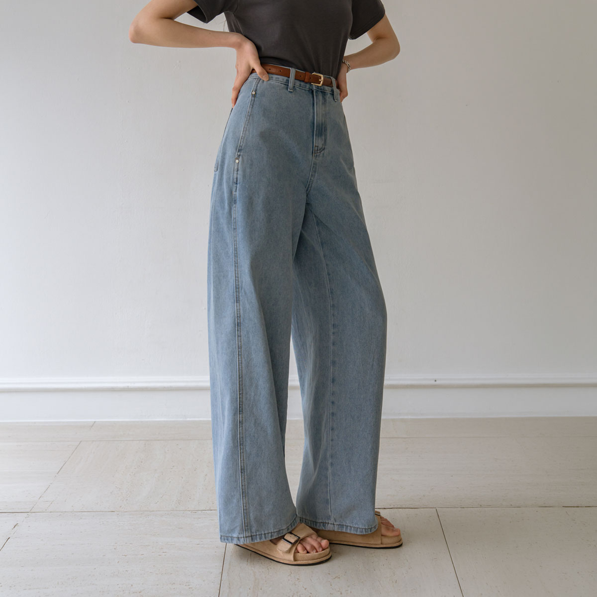 <b>[The Current Trend: Better Fit]</b> 3 Types of Pocket Cut Denim Wide Pants