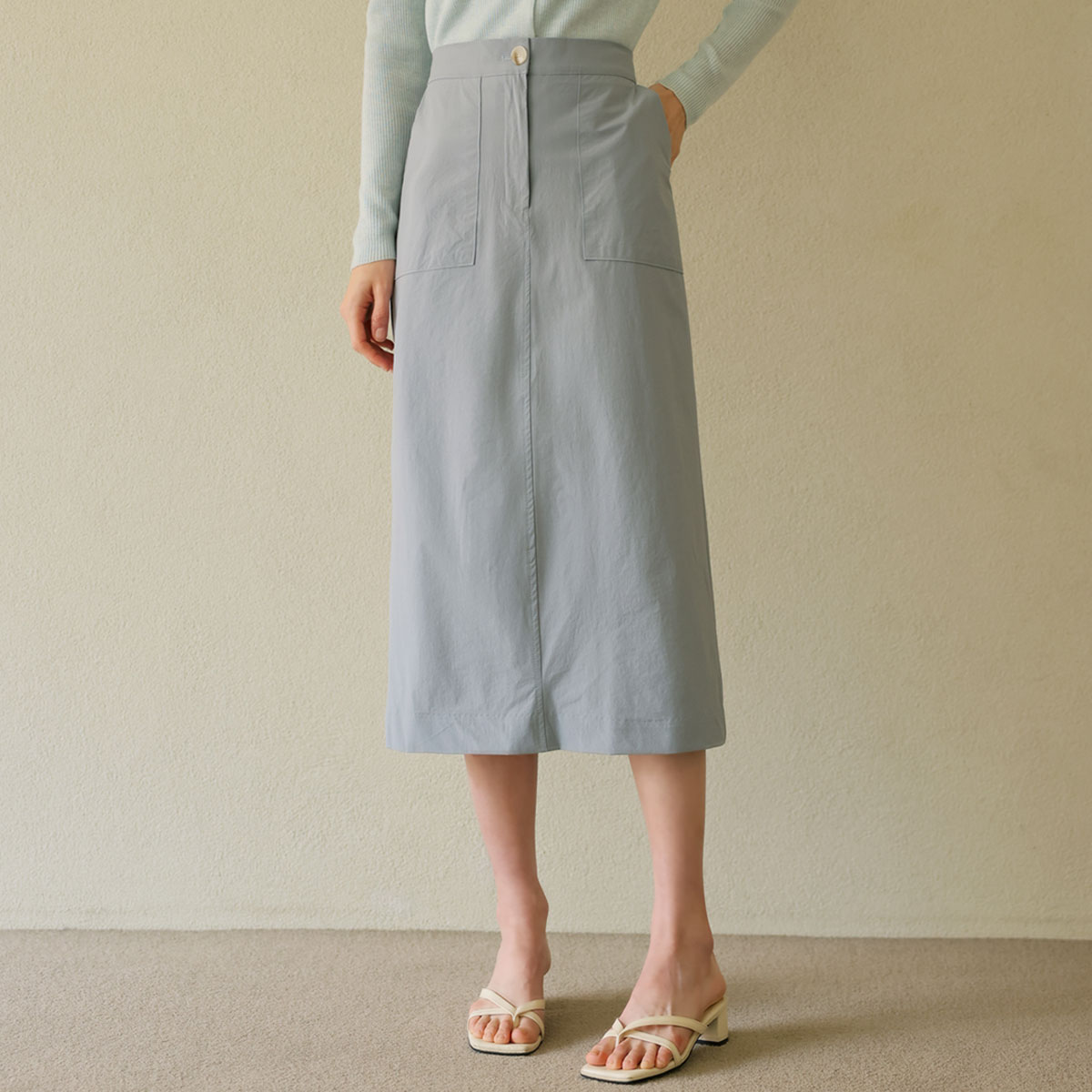 Soft back elastic pocket spandex skirt