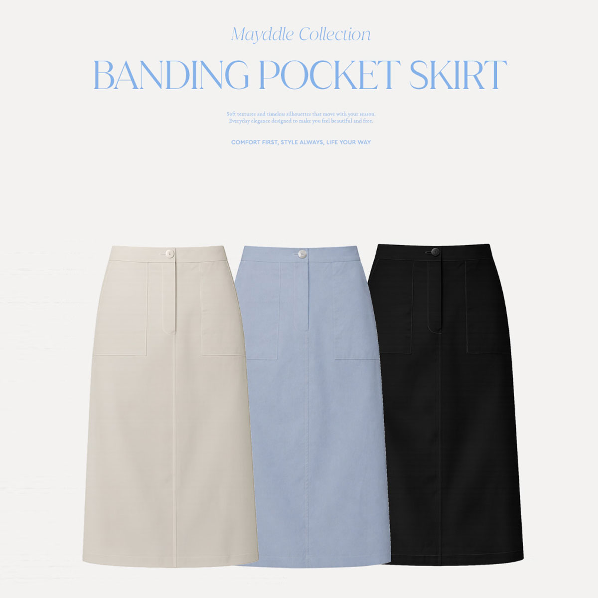 Soft back elastic pocket spandex skirt