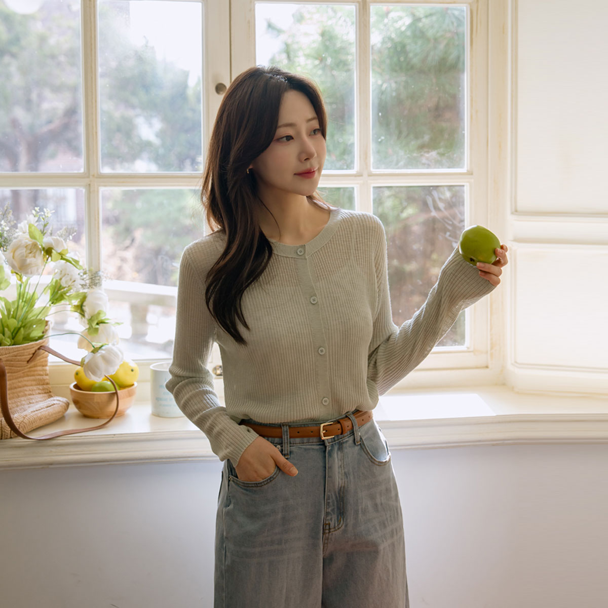 Viscose delicate see-through ribbed knit