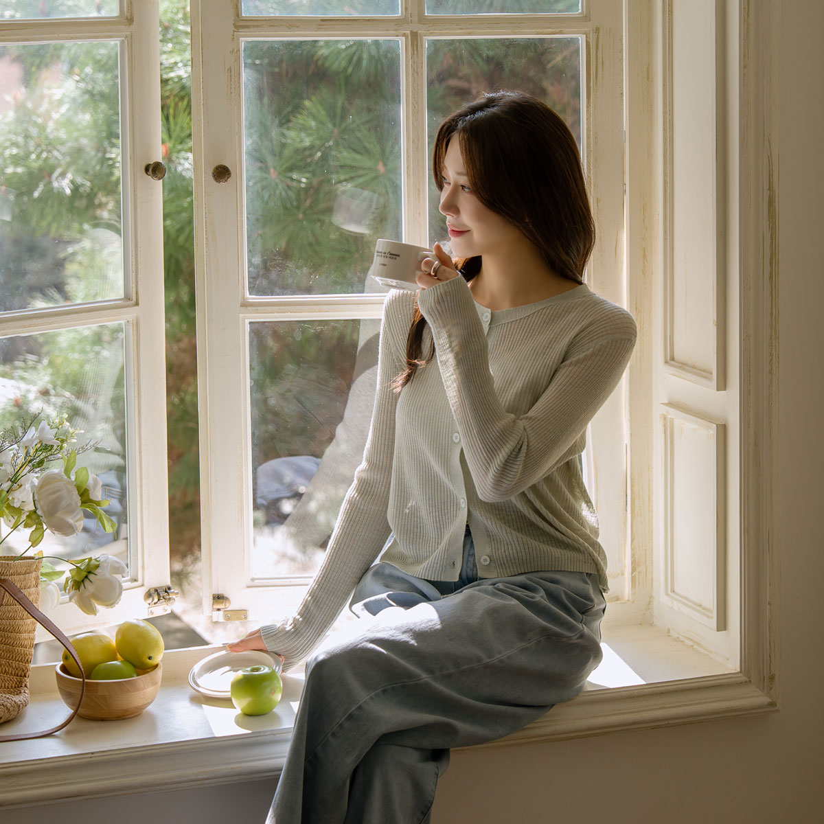 Viscose delicate see-through ribbed knit