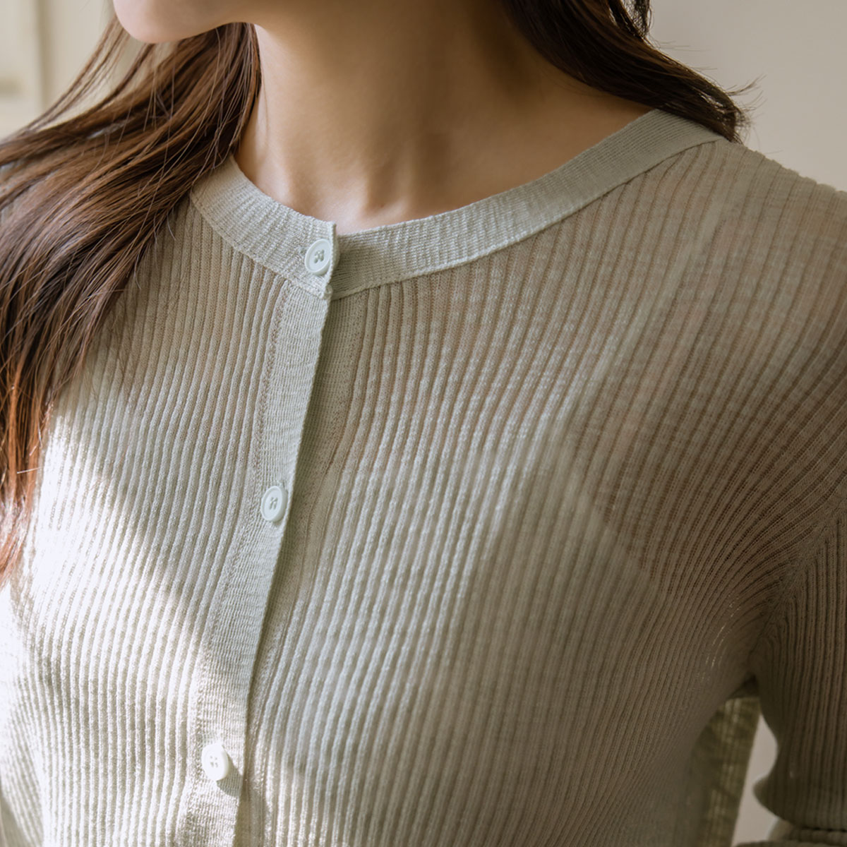 Viscose delicate see-through ribbed knit