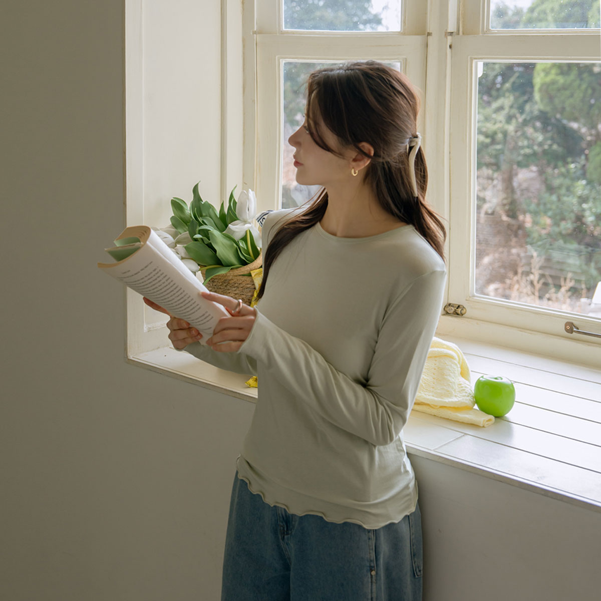 Lyocell cotton wave tee