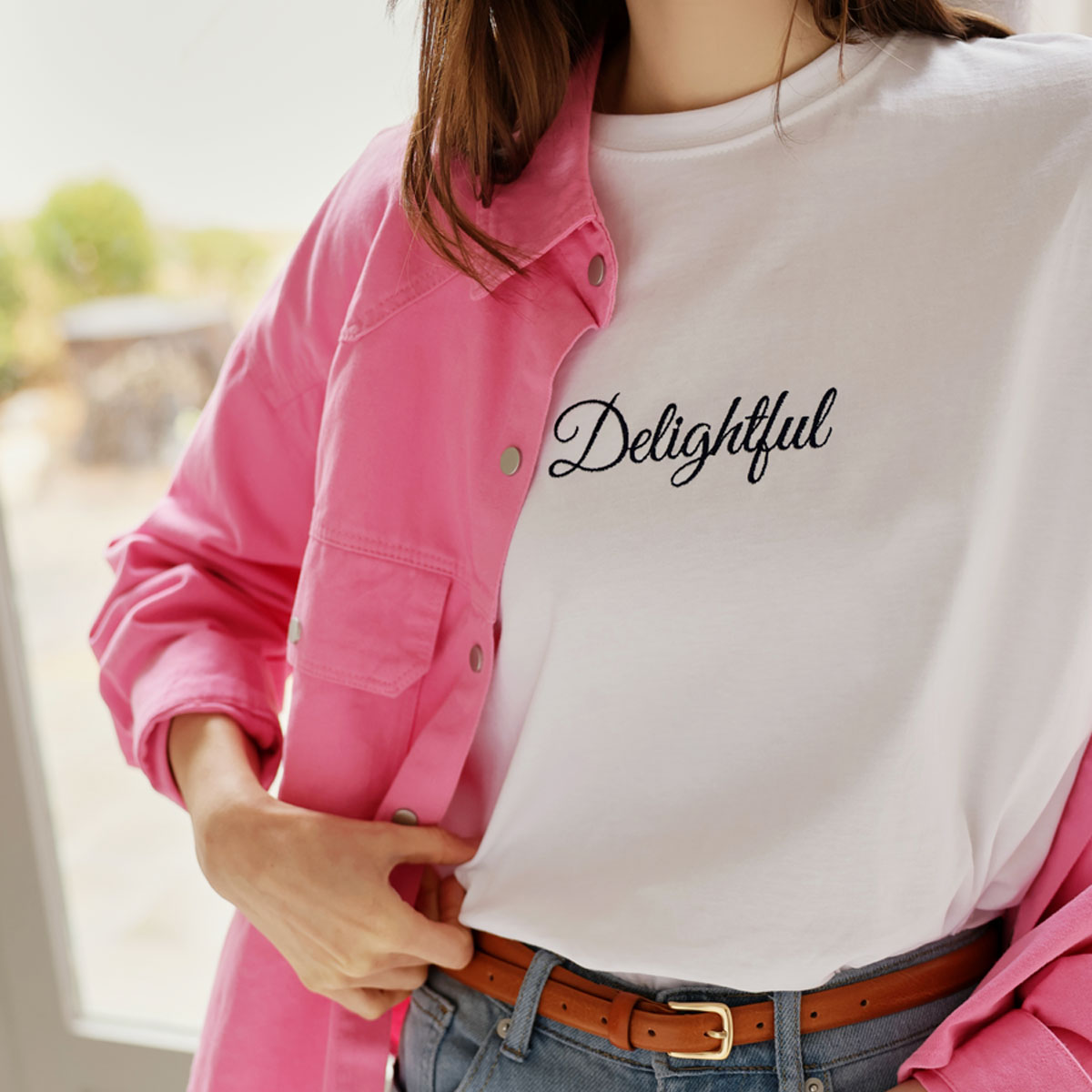 Delight Embroidery Short T-shirts