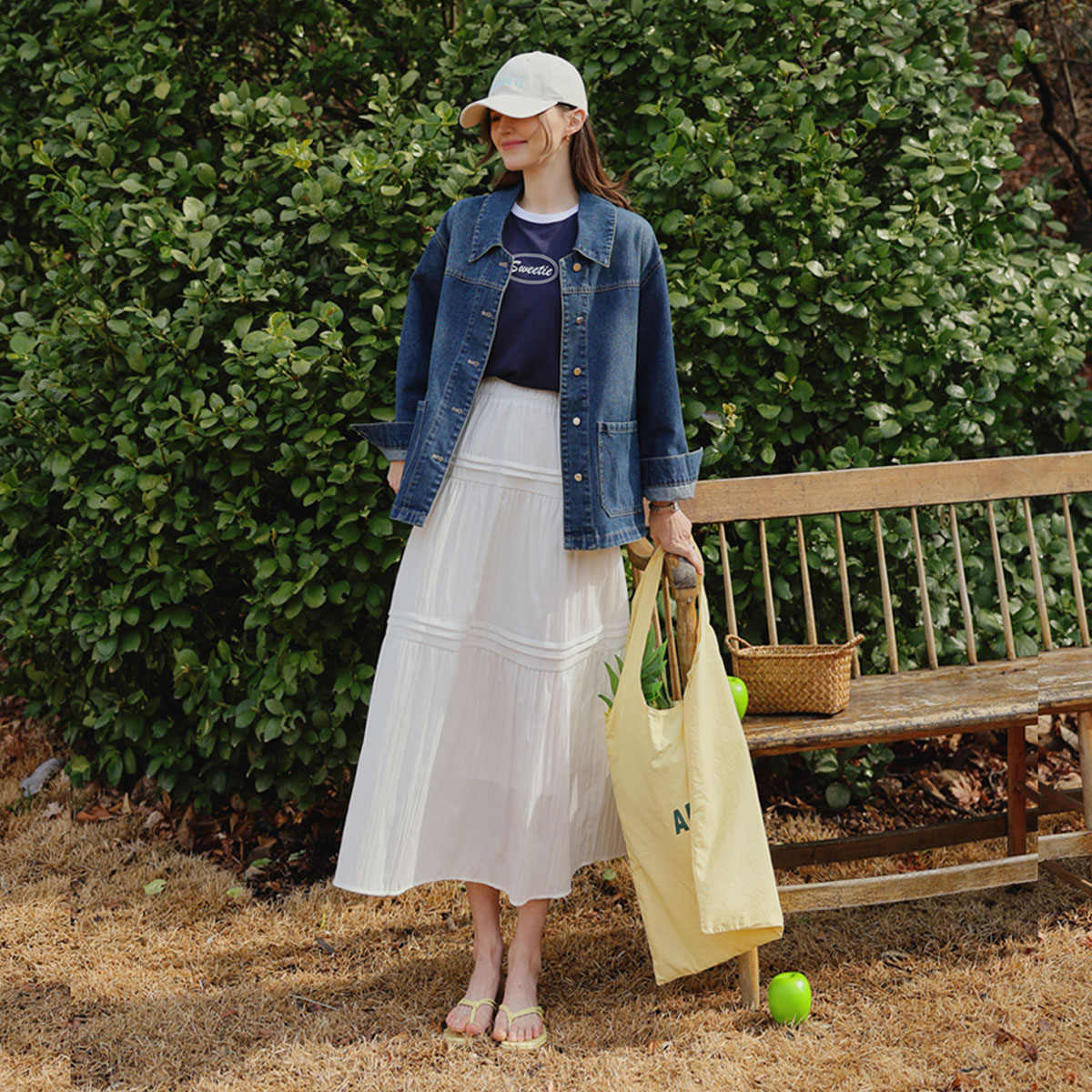 Pure pintuck tiered skirt