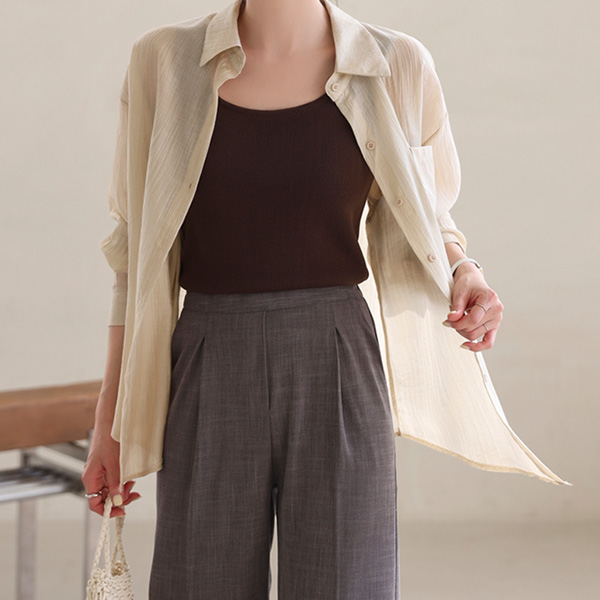 <b>[Special 2-Piece Deal]</b> Cien See-through Look Yoru Shirt