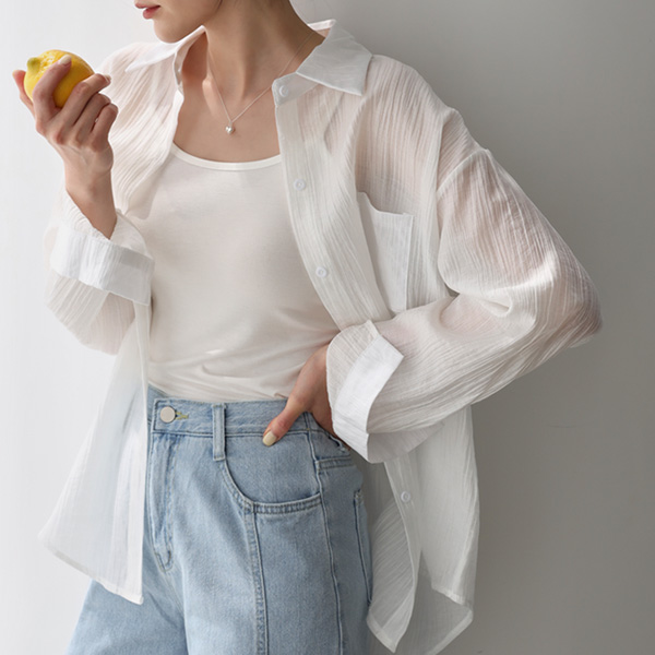 <b>[Special 2-Piece Deal]</b> Cien See-through Look Yoru Shirt