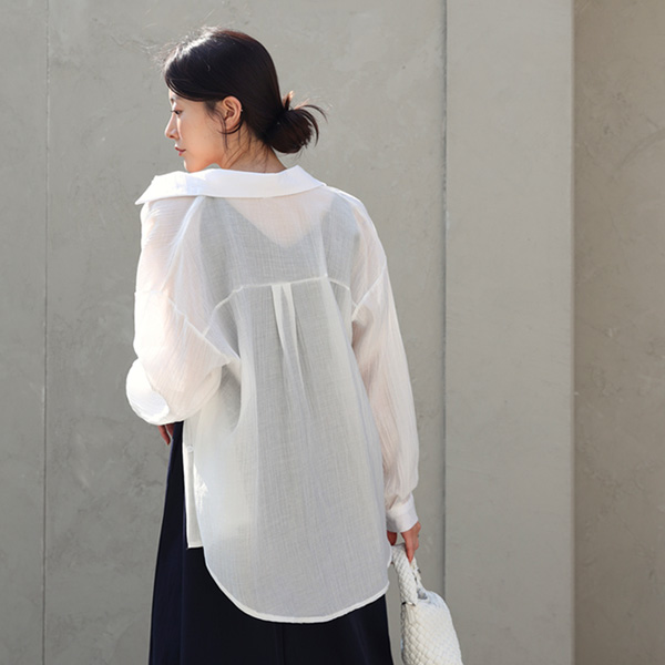 <b>[Special 2-Piece Deal]</b> Cien See-through Look Yoru Shirt