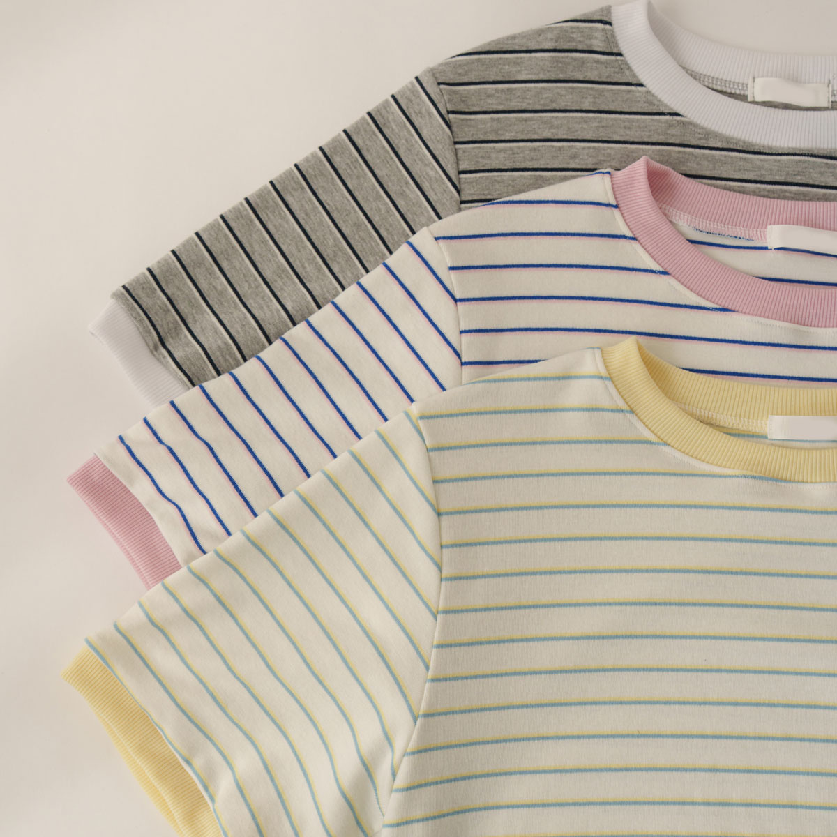 Cheese Spandex Striped Short Sleeve T-shirt