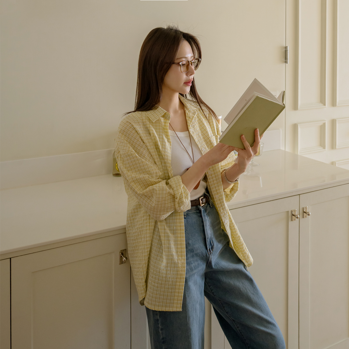 On the Back Patch Loose Fit Check Shirt