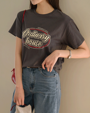 Crack print vintage short T-shirts