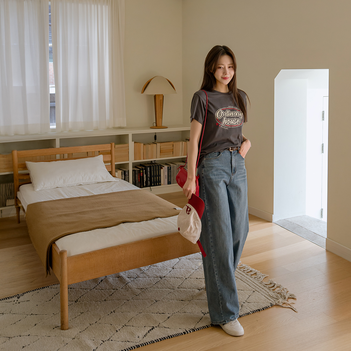 Crack print vintage short T-shirts