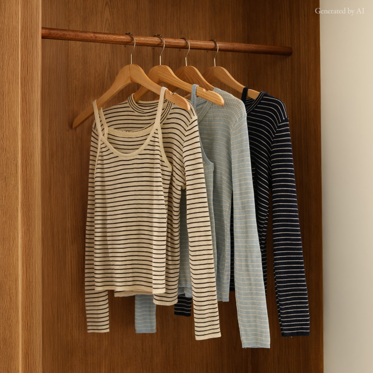 Striped ribbed sleeveless cardigan set