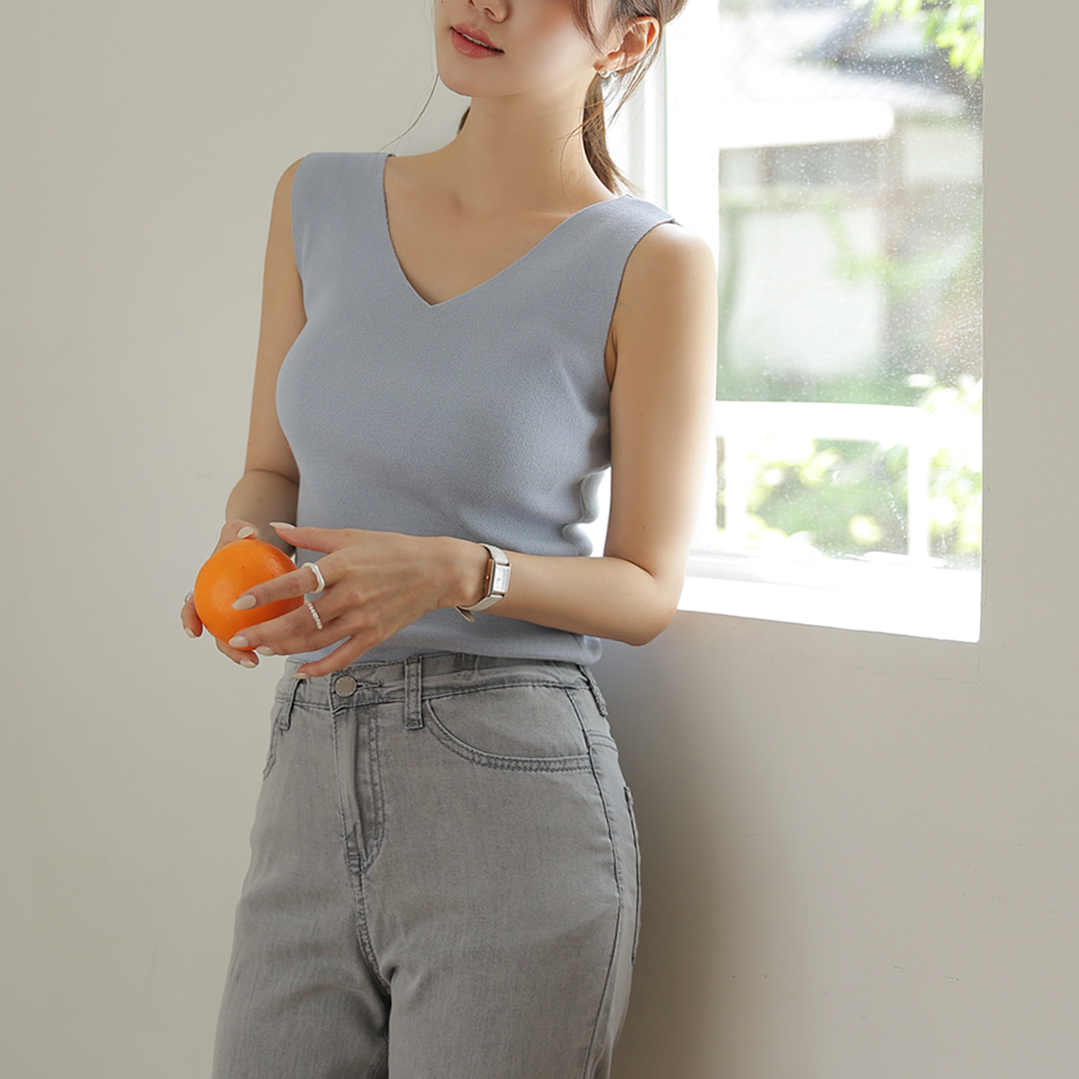 Double-sided nasi knit that can be worn front and back