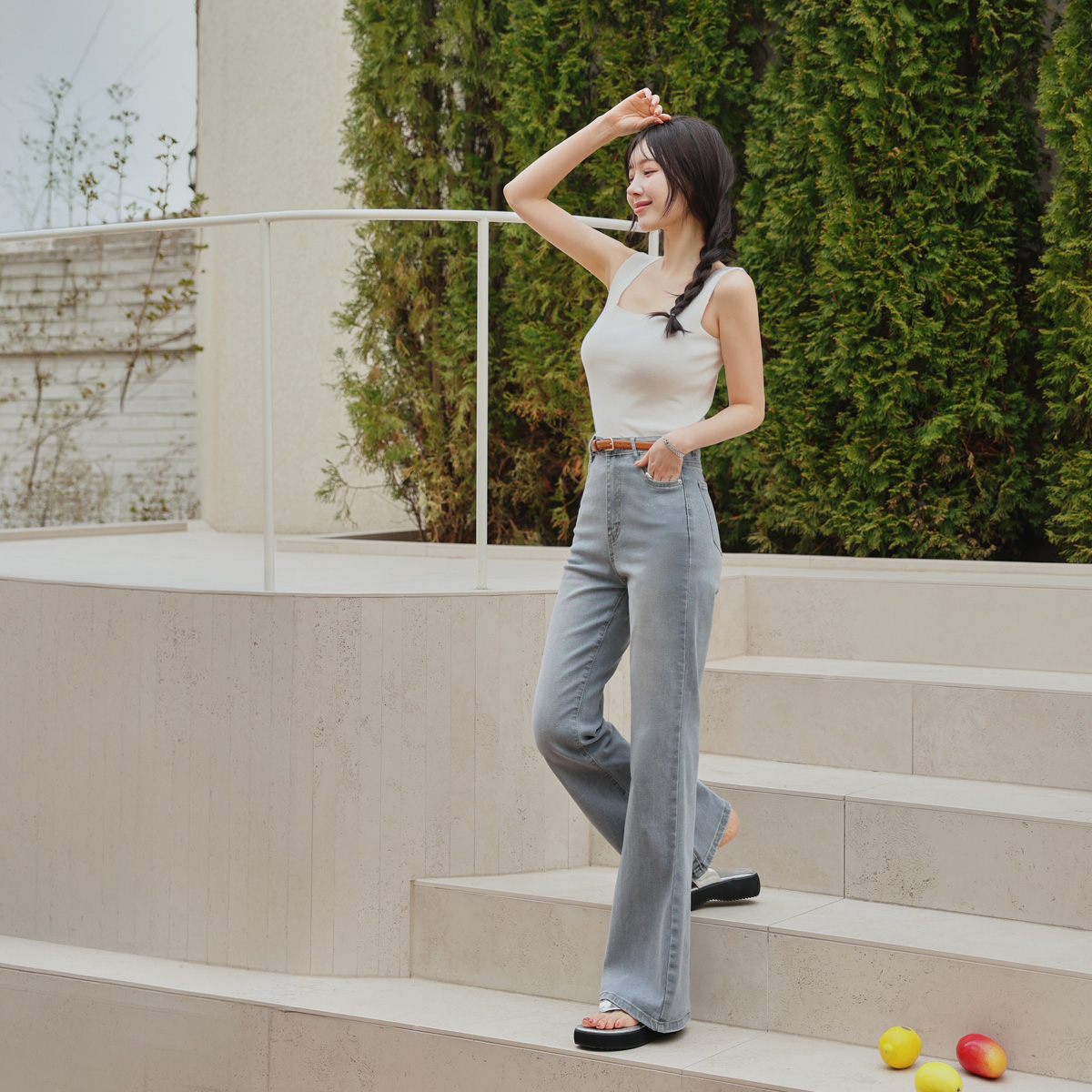 3 Types Slim Stretch Bootcut Pants