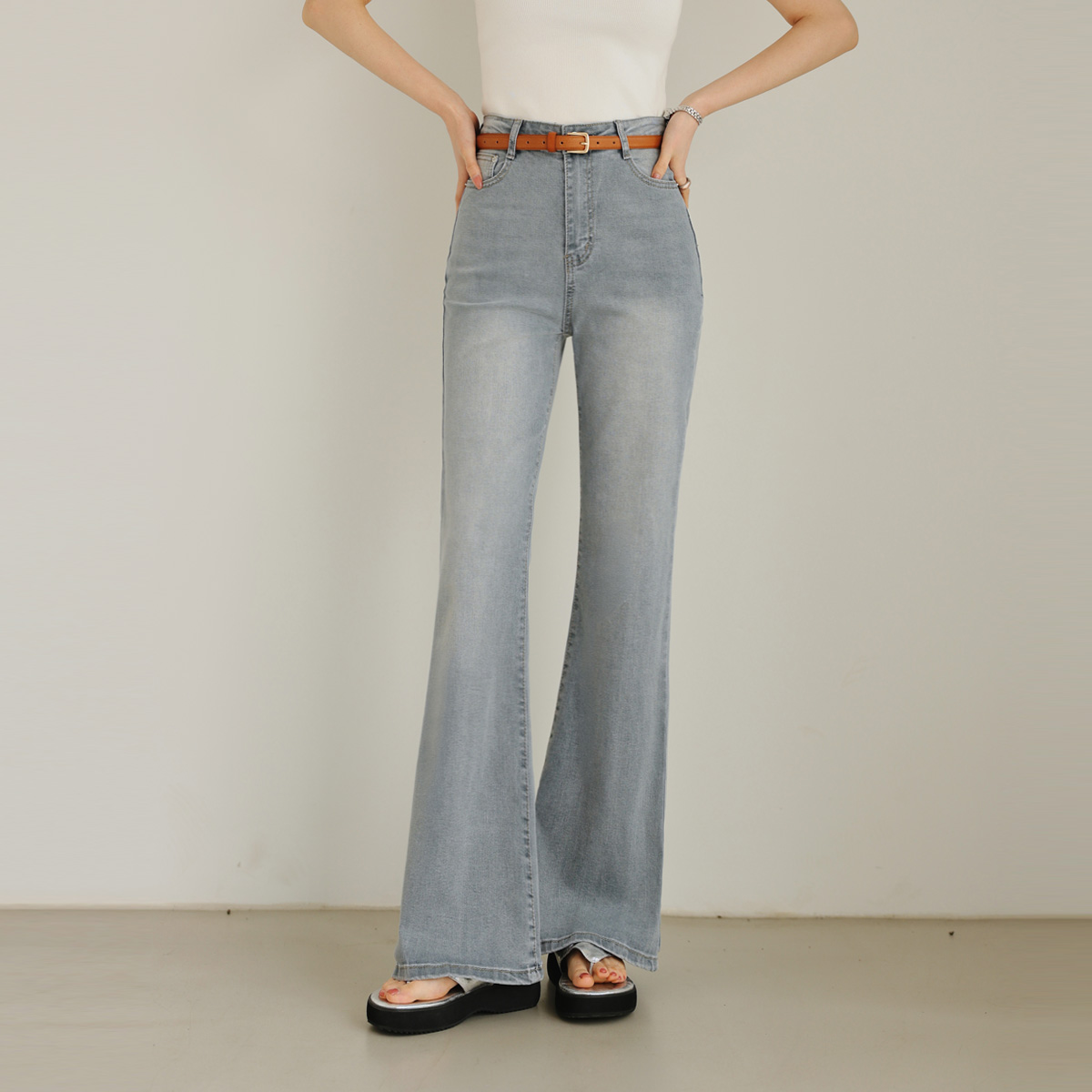 3 Types Slim Stretch Bootcut Pants