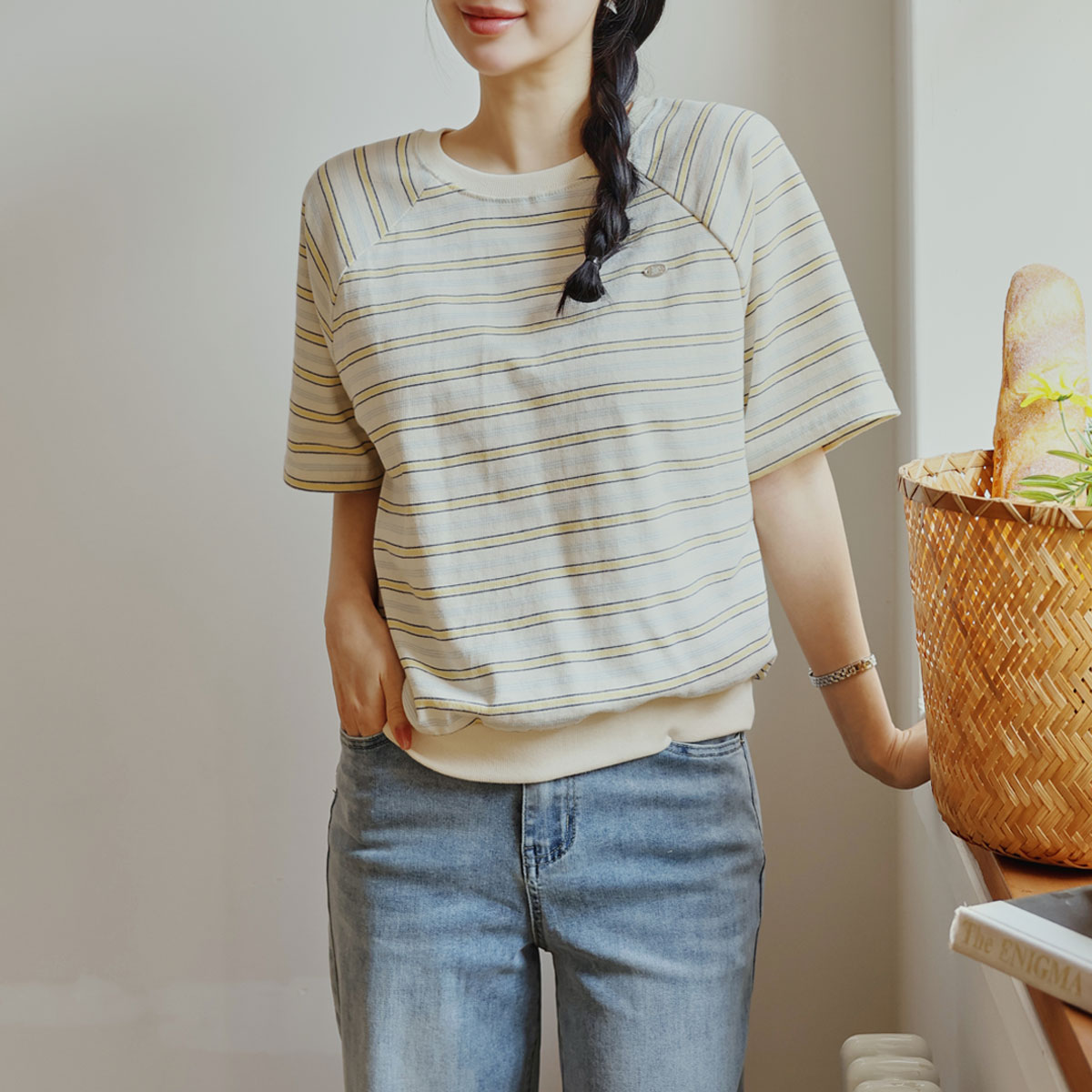 Cracker striped short-sleeve sweatshirt