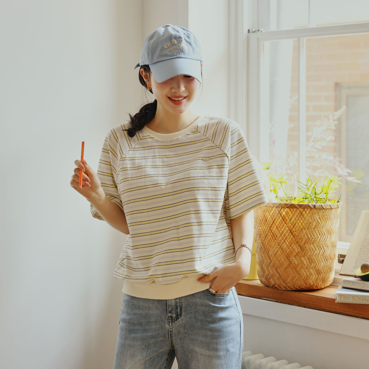 Cracker striped short-sleeve sweatshirt